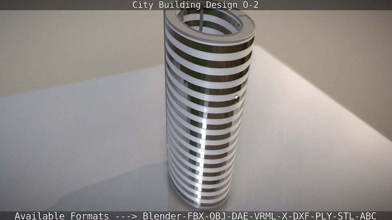 City Building Design O-2 Low-poly 3D model_20