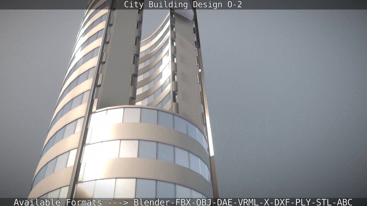 City Building Design O-2 Low-poly 3D model_43