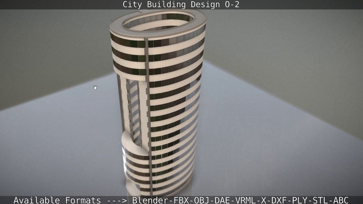 City Building Design O-2 Low-poly 3D model_106
