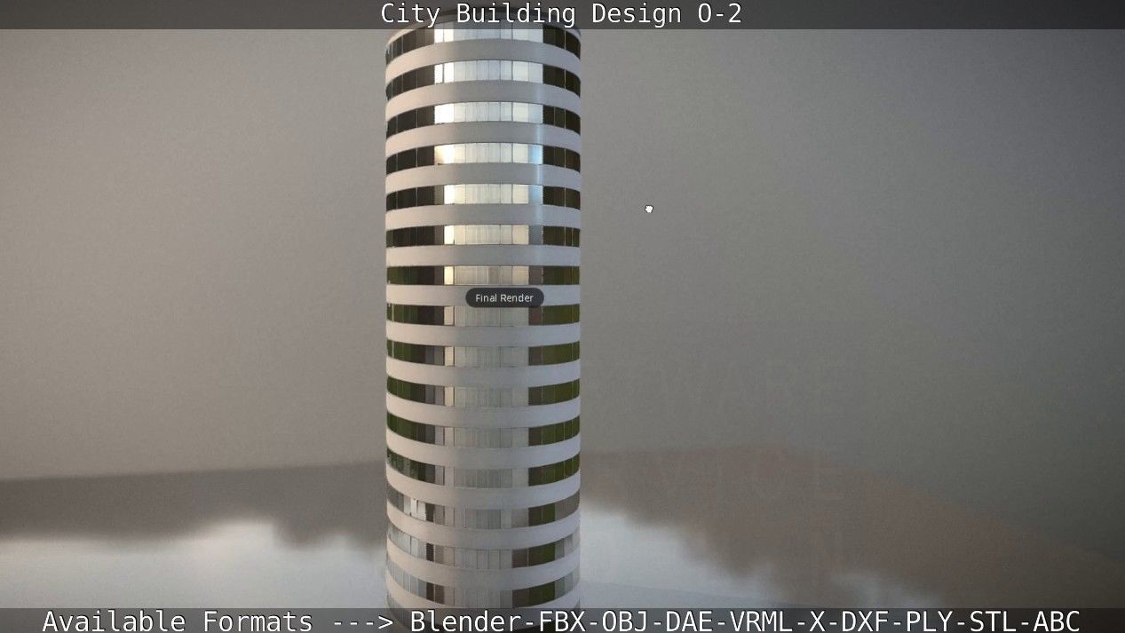 City Building Design O-2 Low-poly 3D model_104
