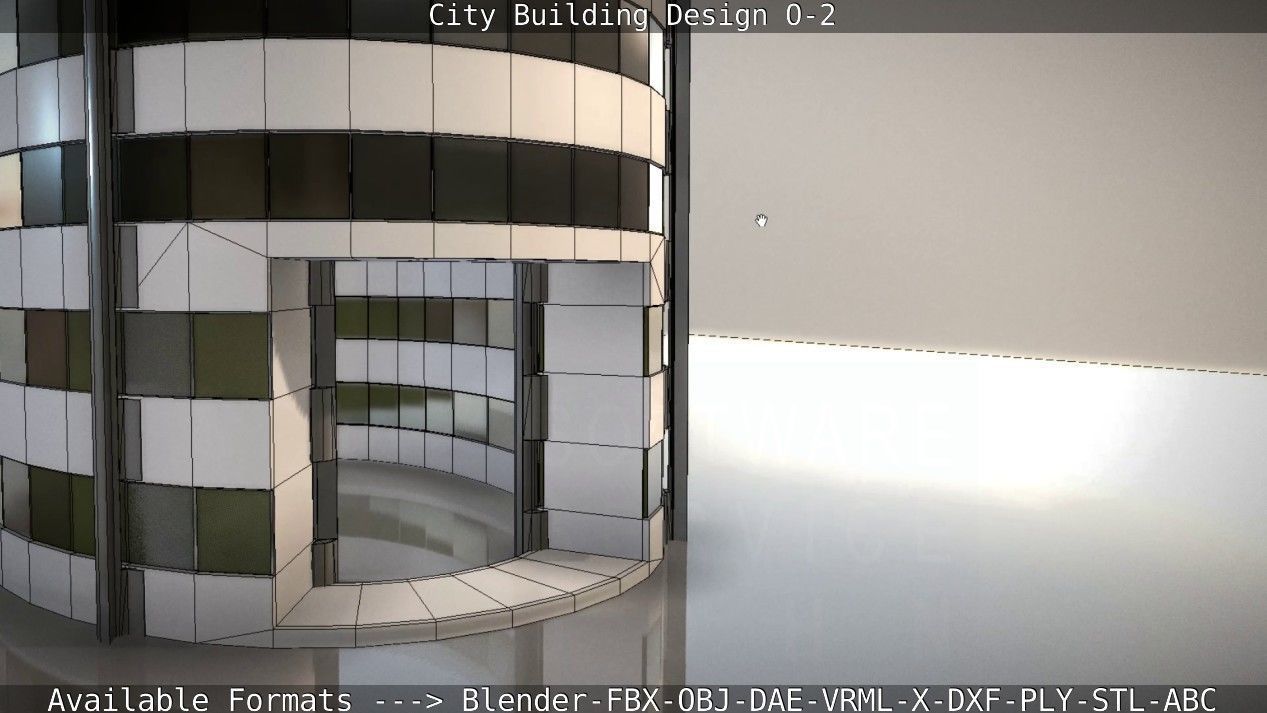 City Building Design O-2 Low-poly 3D model_85