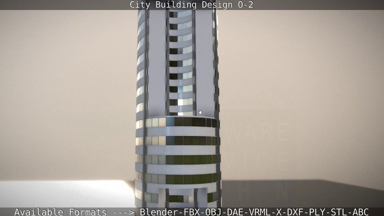 City Building Design O-2 Low-poly 3D model_34