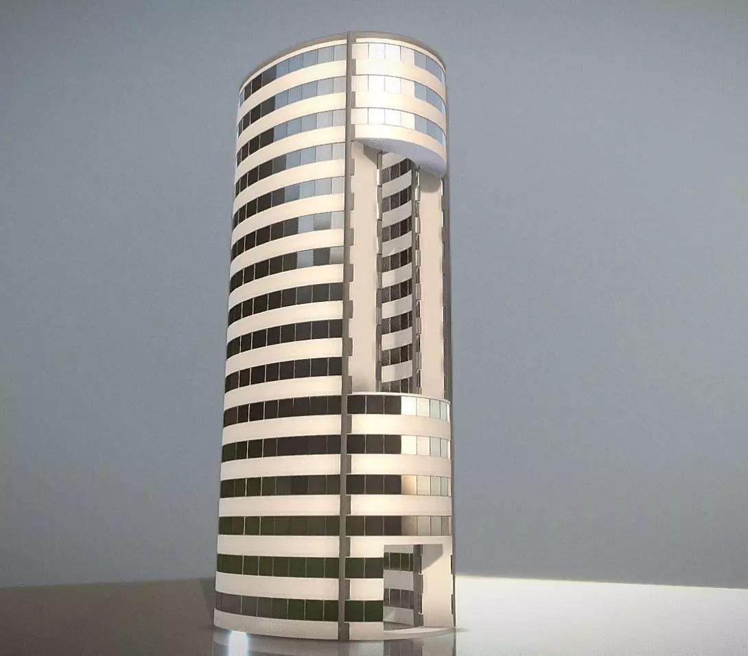 City Building Design O-2 Low-poly 3D model_0