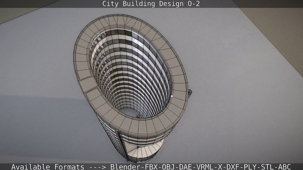 City Building Design O-2 Low-poly 3D model_72