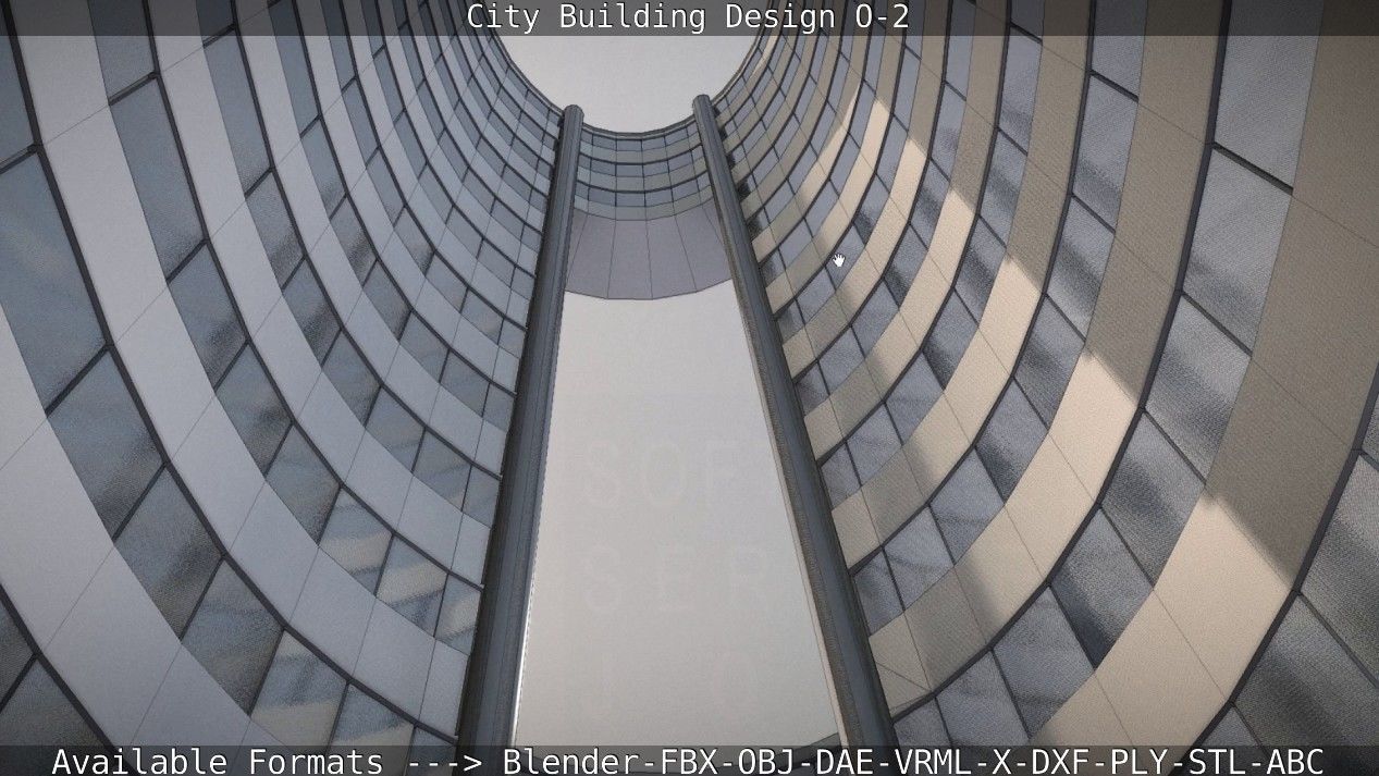 City Building Design O-2 Low-poly 3D model_65