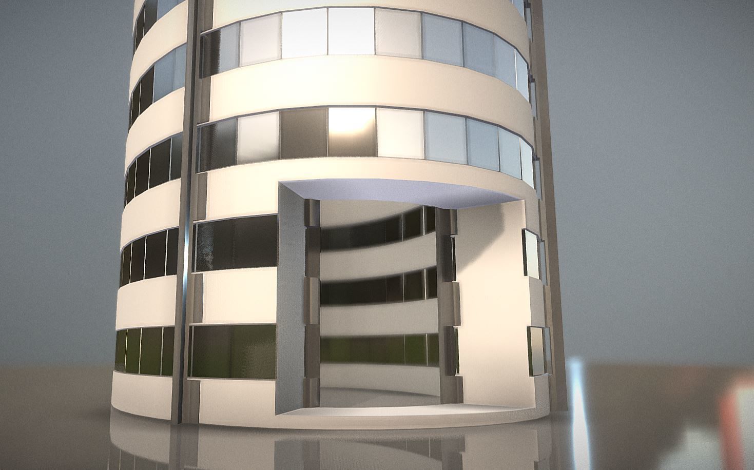 City Building Design O-2 Low-poly 3D model_7