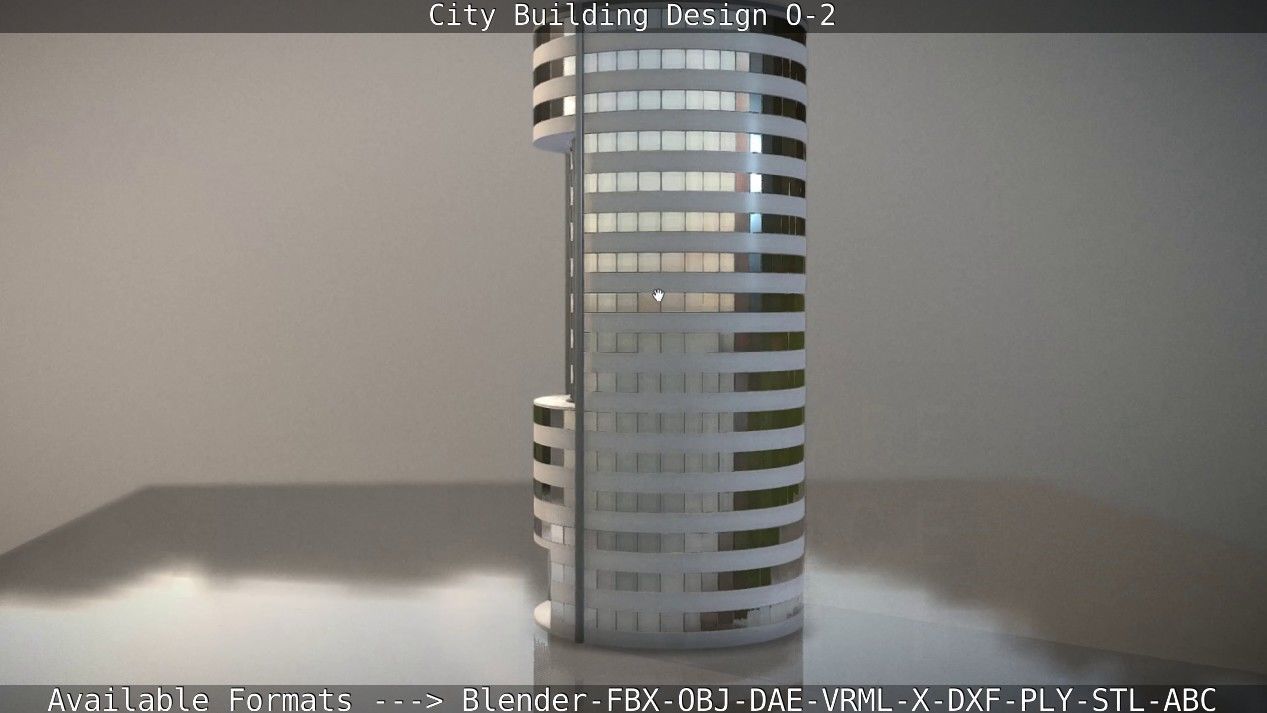 City Building Design O-2 Low-poly 3D model_12