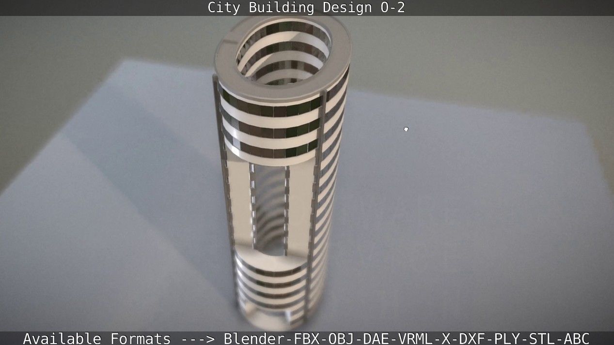 City Building Design O-2 Low-poly 3D model_105