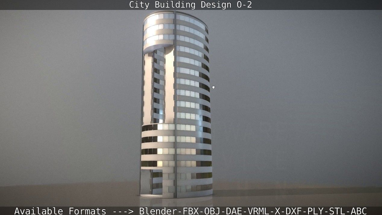 City Building Design O-2 Low-poly 3D model_11