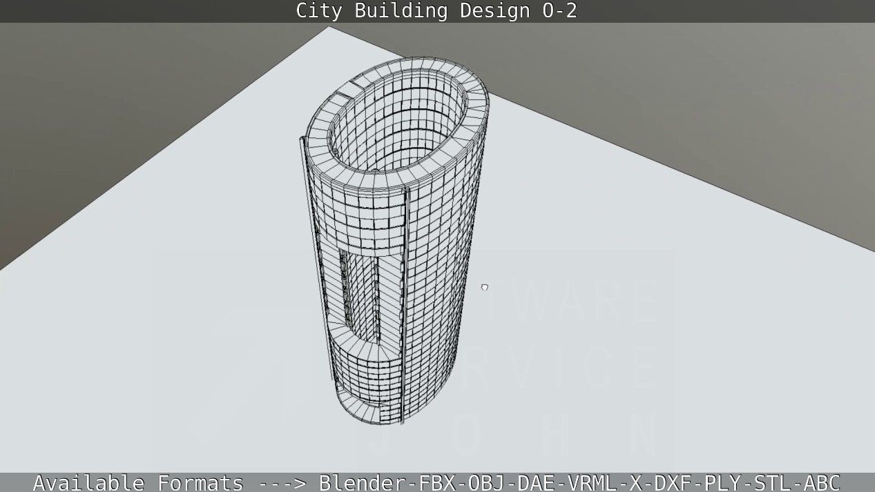 City Building Design O-2 Low-poly 3D model_94