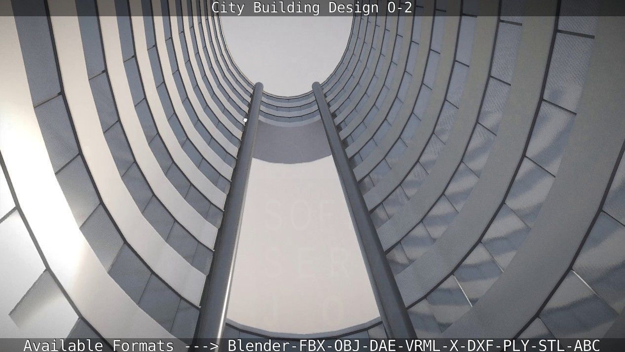 City Building Design O-2 Low-poly 3D model_62