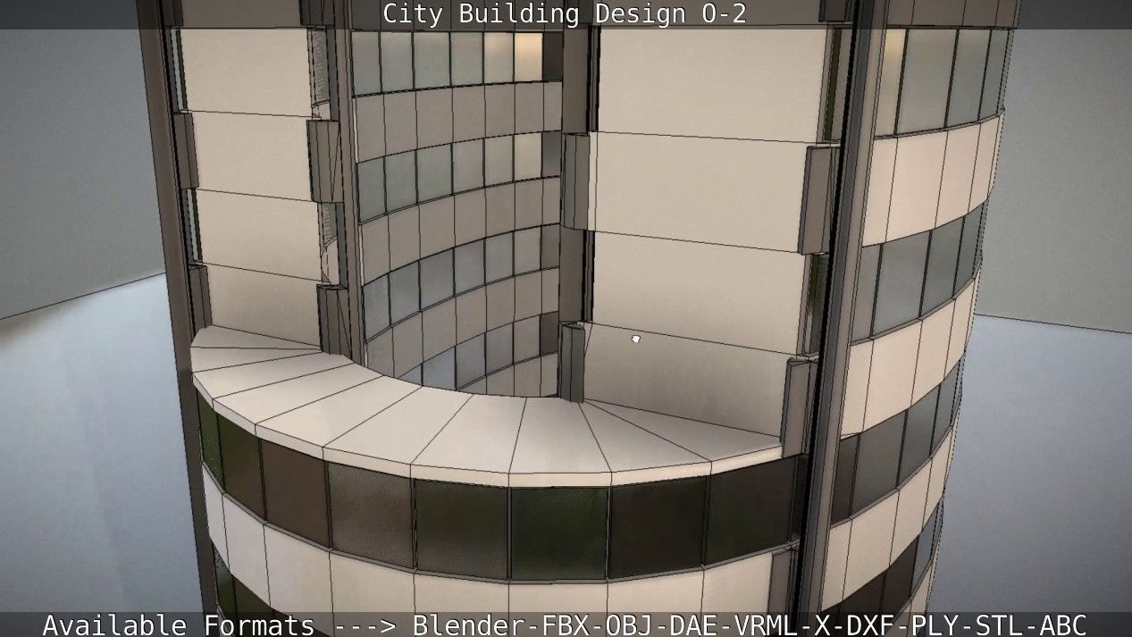 City Building Design O-2 Low-poly 3D model_76