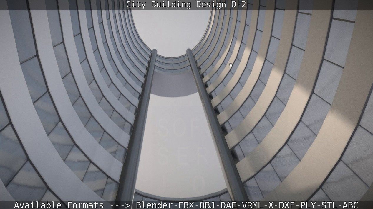 City Building Design O-2 Low-poly 3D model_63