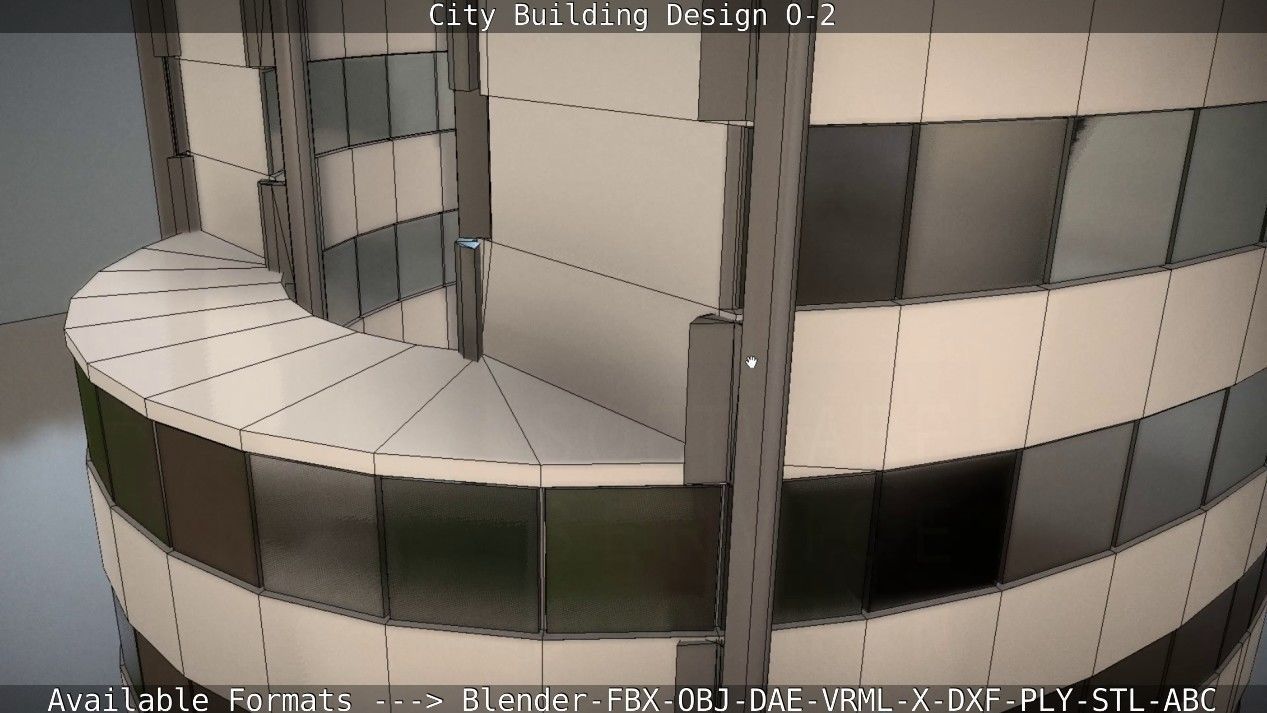 City Building Design O-2 Low-poly 3D model_77
