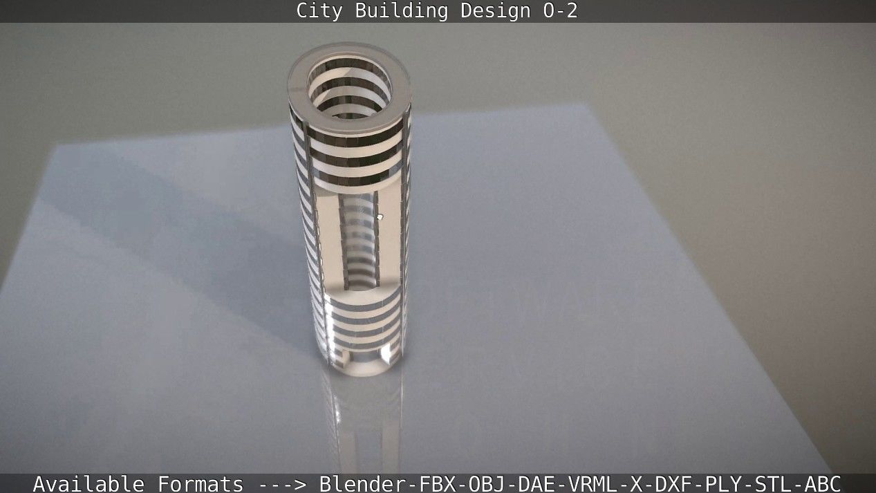 City Building Design O-2 Low-poly 3D model_31