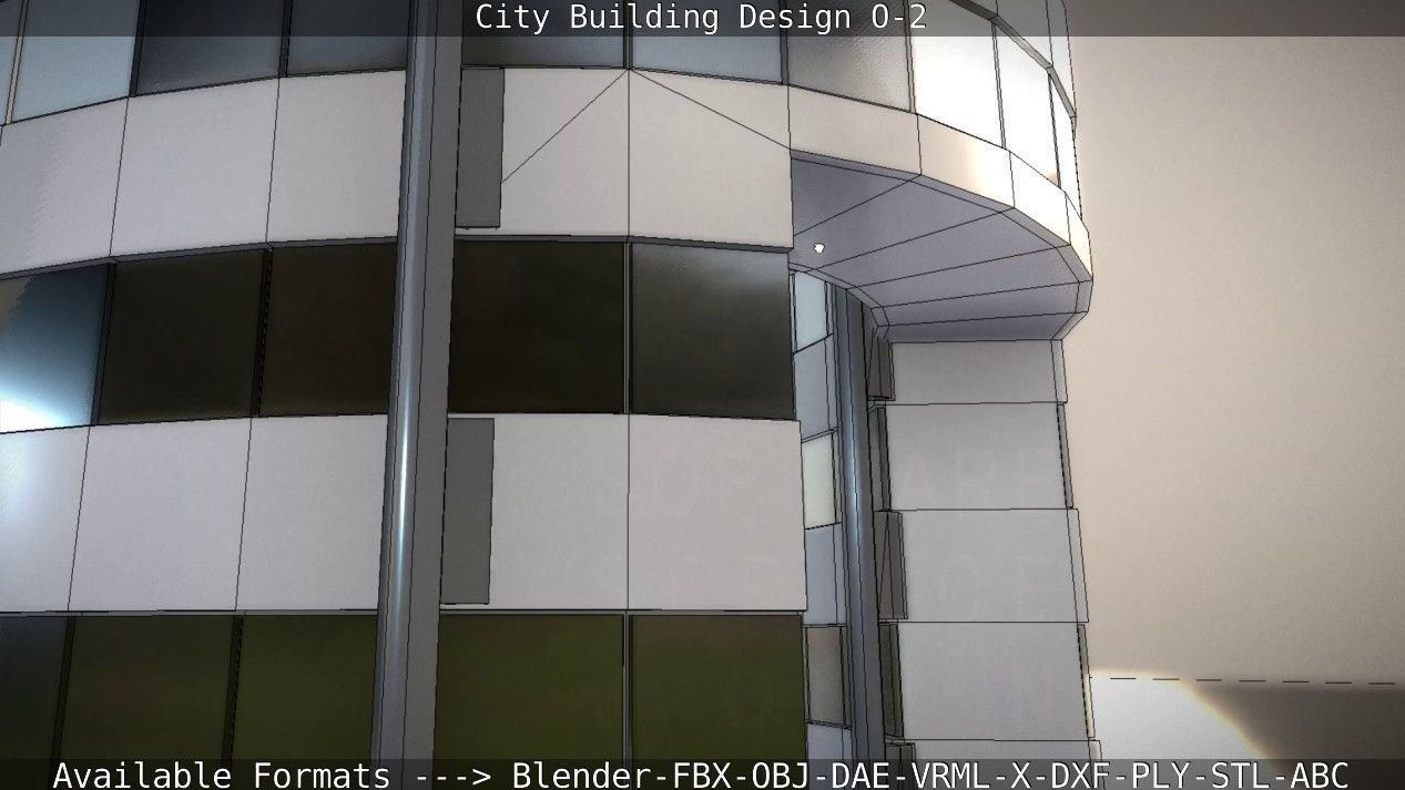 City Building Design O-2 Low-poly 3D model_83