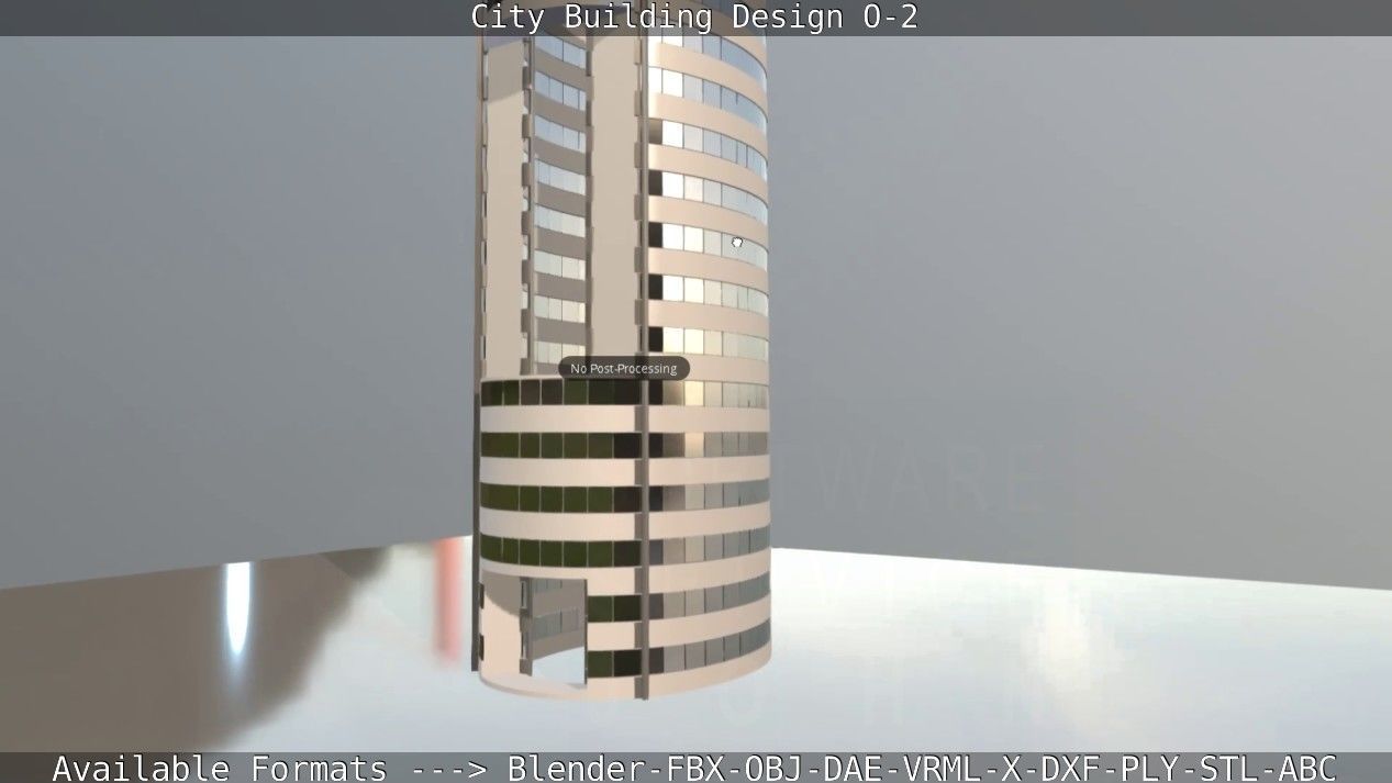 City Building Design O-2 Low-poly 3D model_101