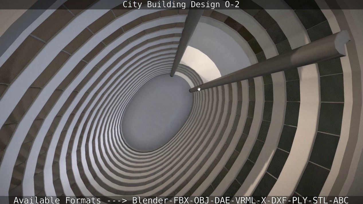 City Building Design O-2 Low-poly 3D model_50