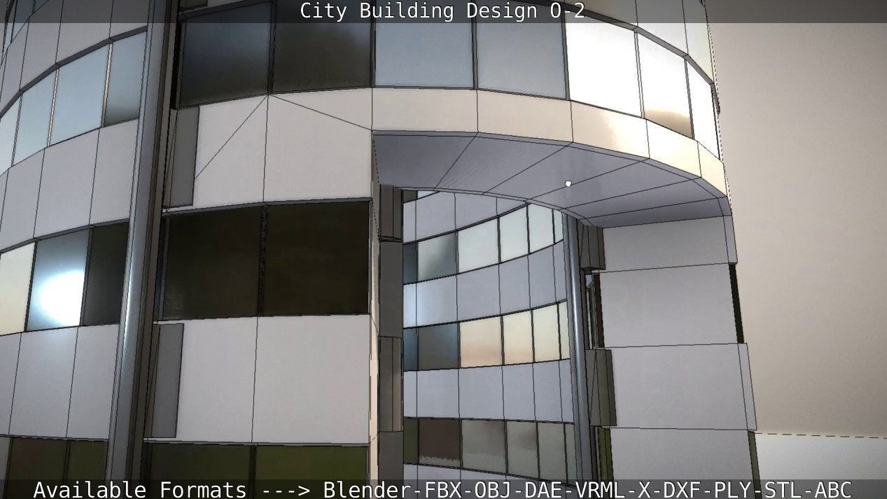 City Building Design O-2 Low-poly 3D model_82