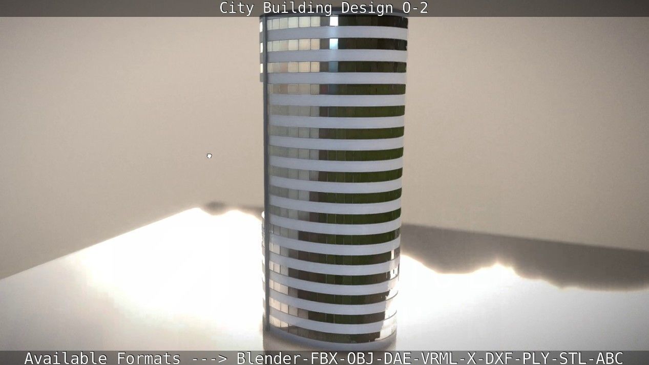 City Building Design O-2 Low-poly 3D model_19