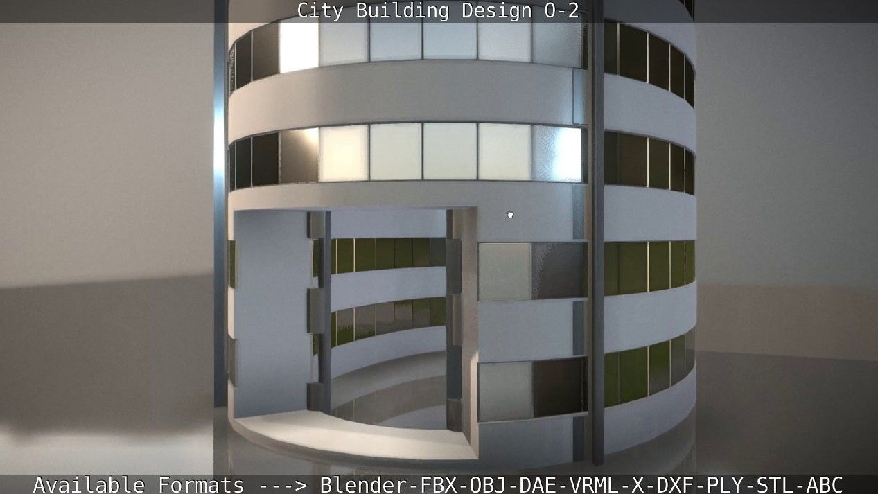 City Building Design O-2 Low-poly 3D model_41