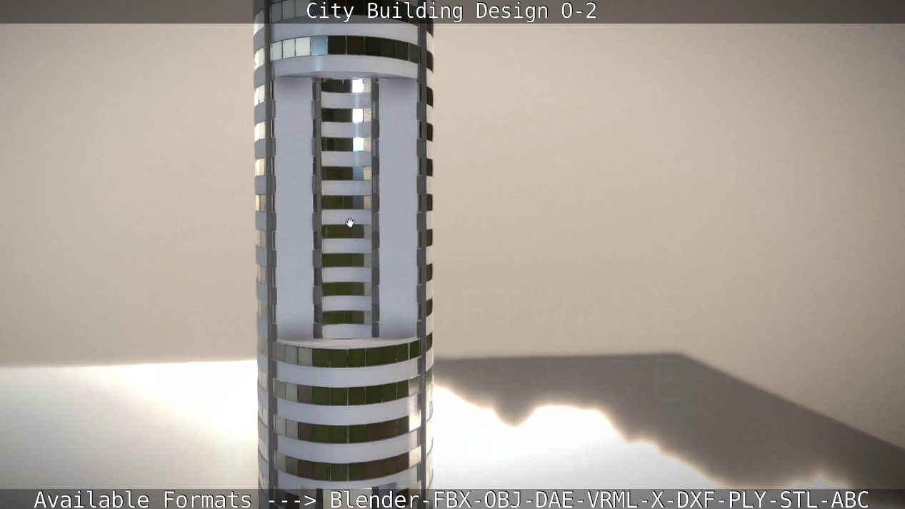 City Building Design O-2 Low-poly 3D model_33