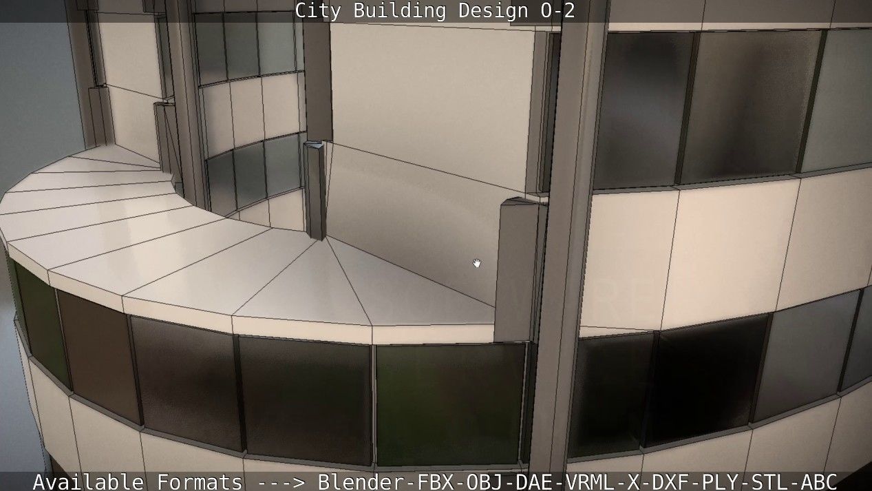 City Building Design O-2 Low-poly 3D model_79