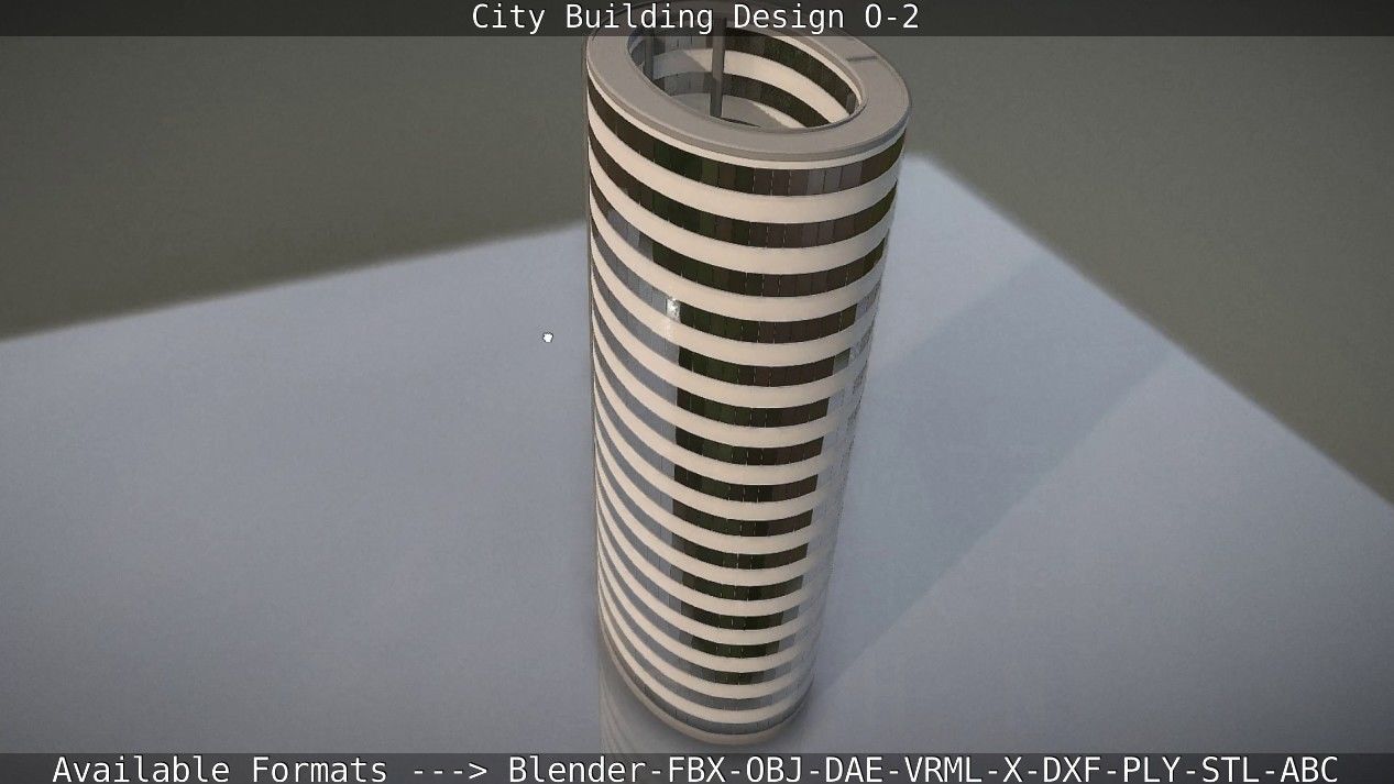 City Building Design O-2 Low-poly 3D model_22