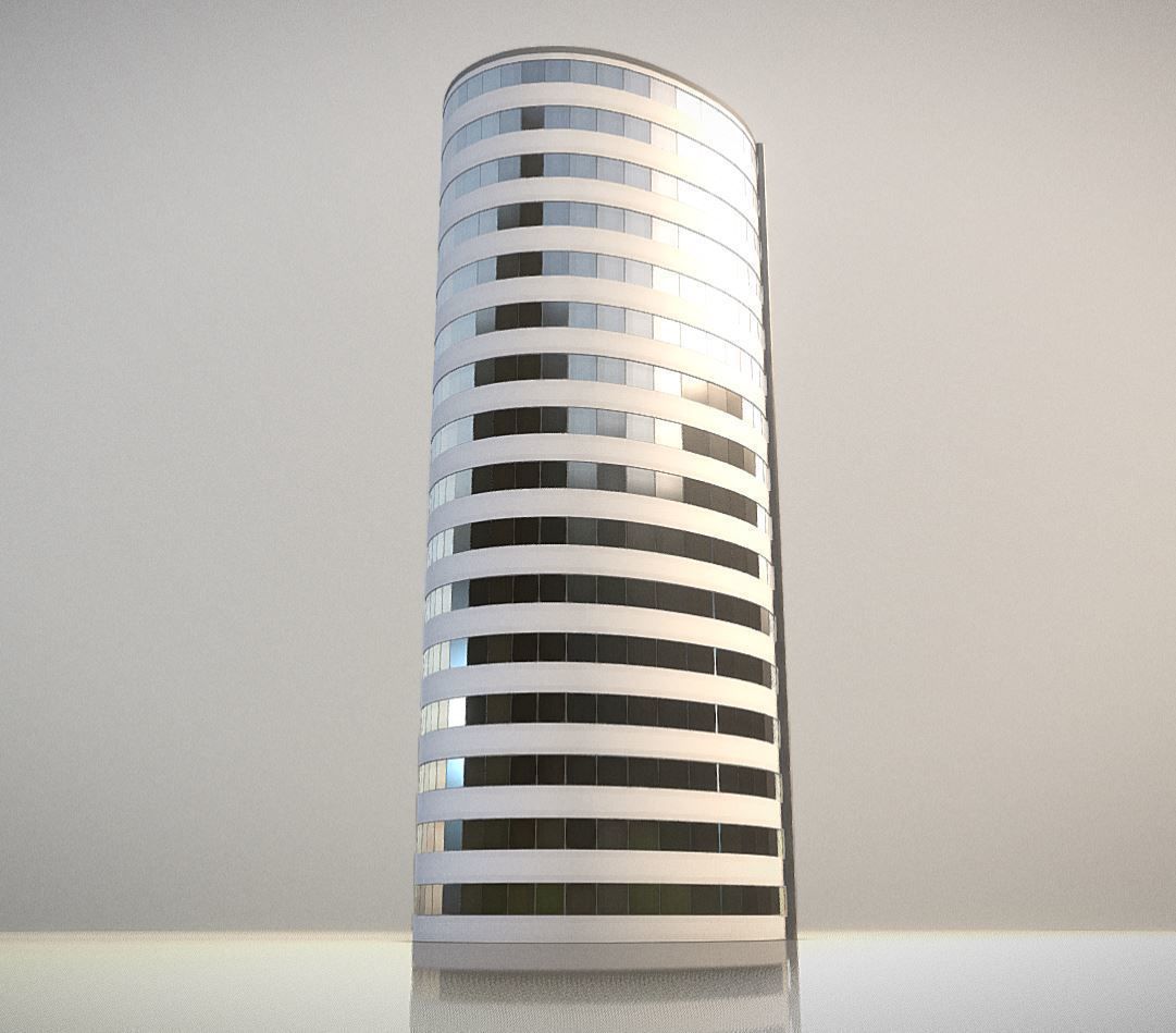 City Building Design O-2 Low-poly 3D model_9