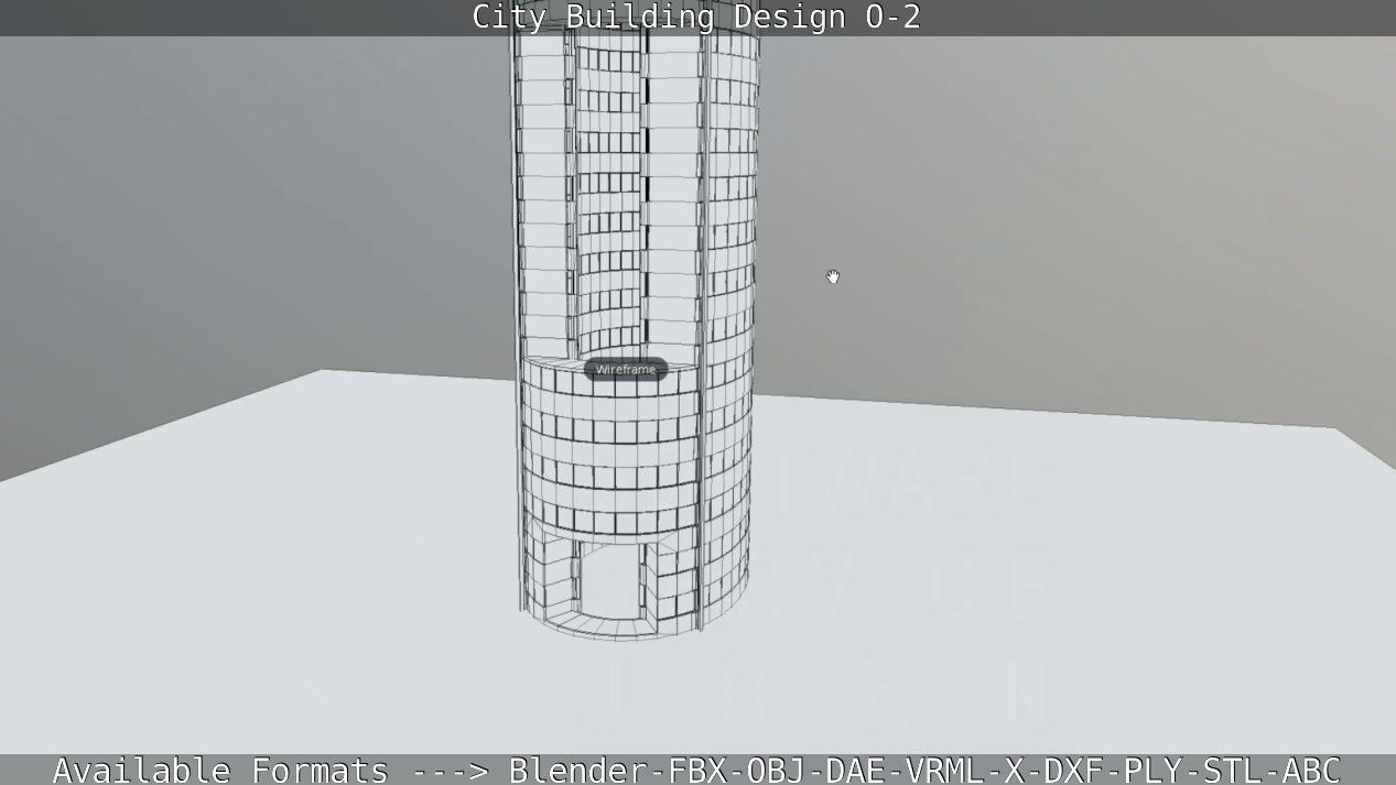 City Building Design O-2 Low-poly 3D model_90