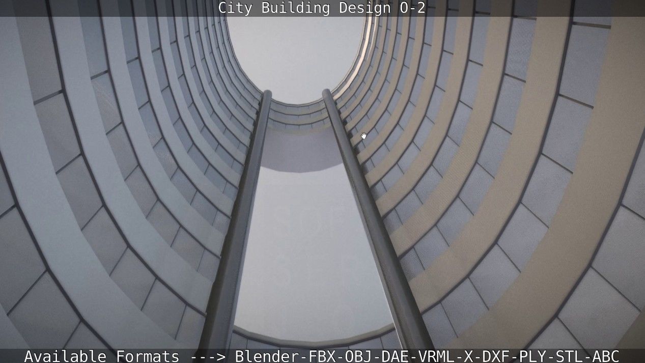 City Building Design O-2 Low-poly 3D model_60