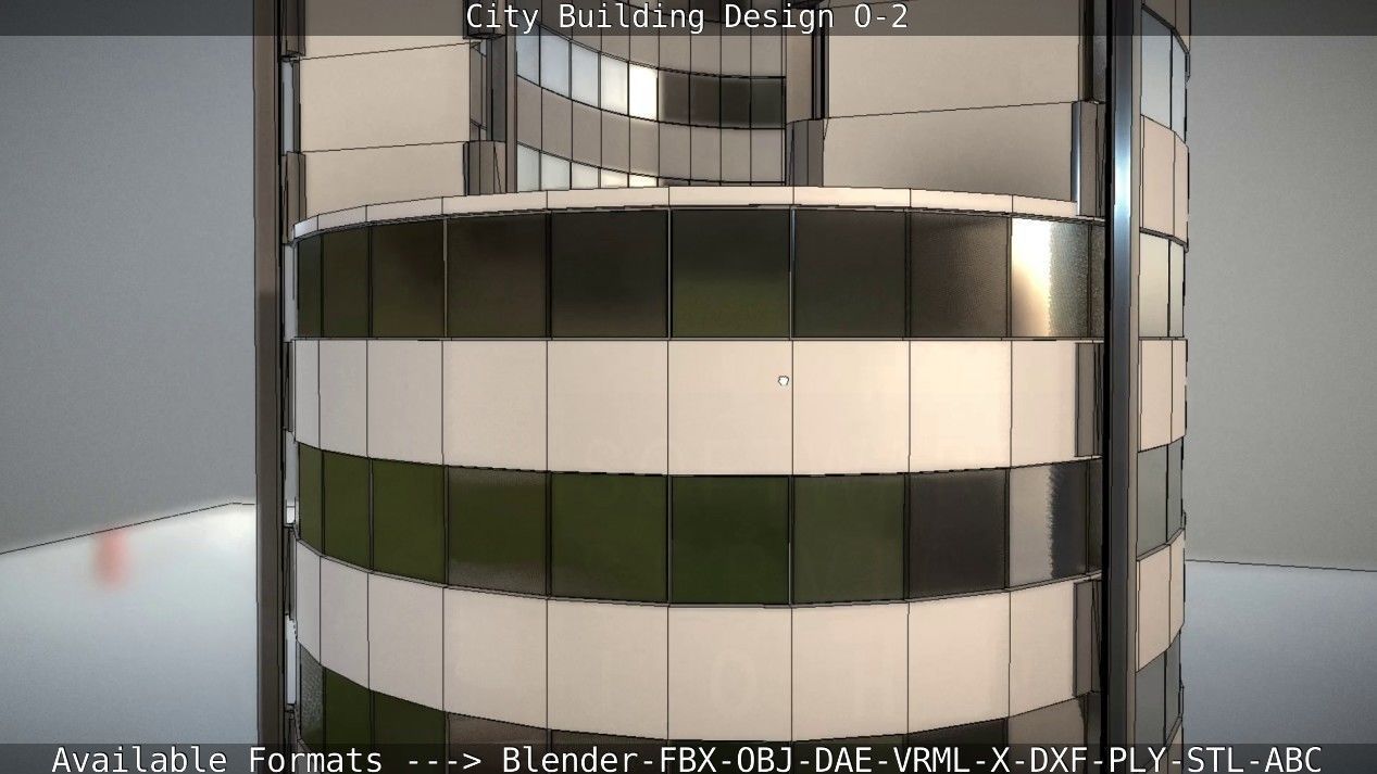 City Building Design O-2 Low-poly 3D model_80