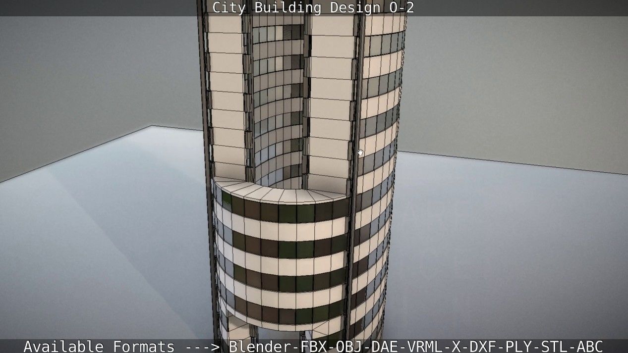 City Building Design O-2 Low-poly 3D model_75