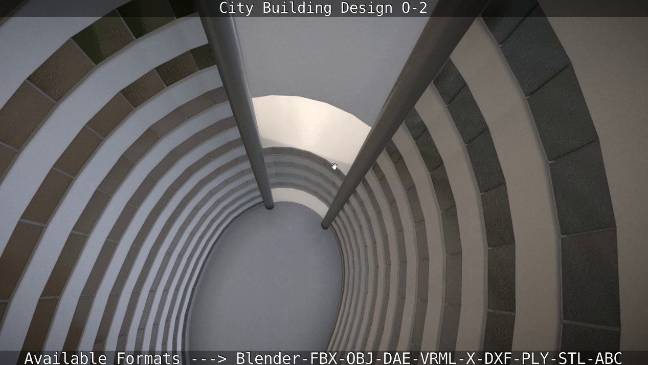 City Building Design O-2 Low-poly 3D model_52