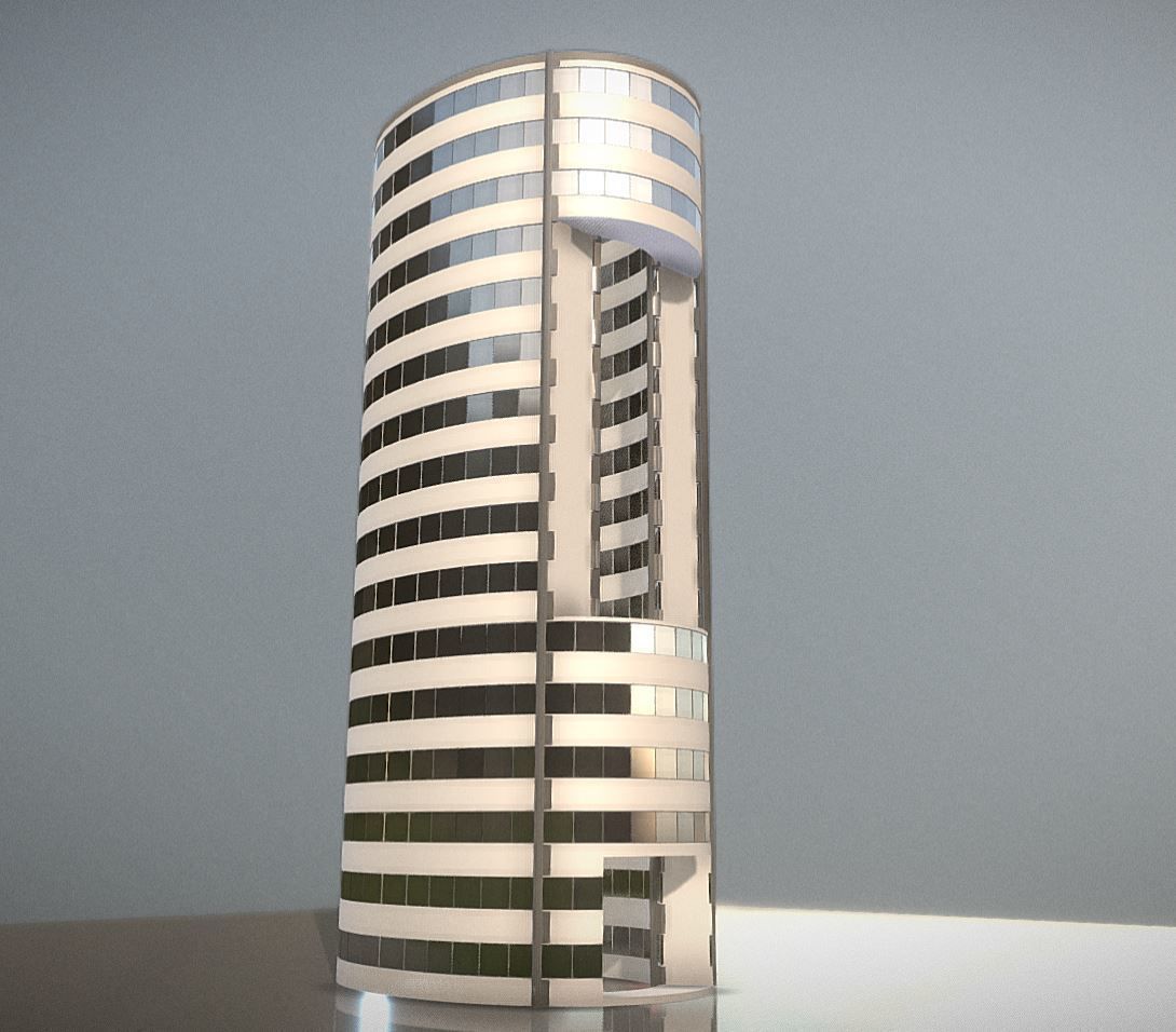 City Building Design O-2 Low-poly 3D model_6
