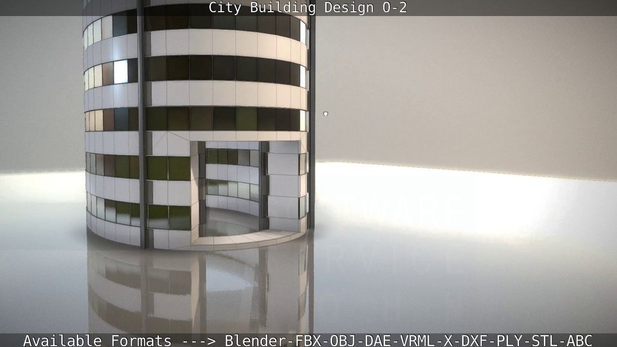 City Building Design O-2 Low-poly 3D model_86