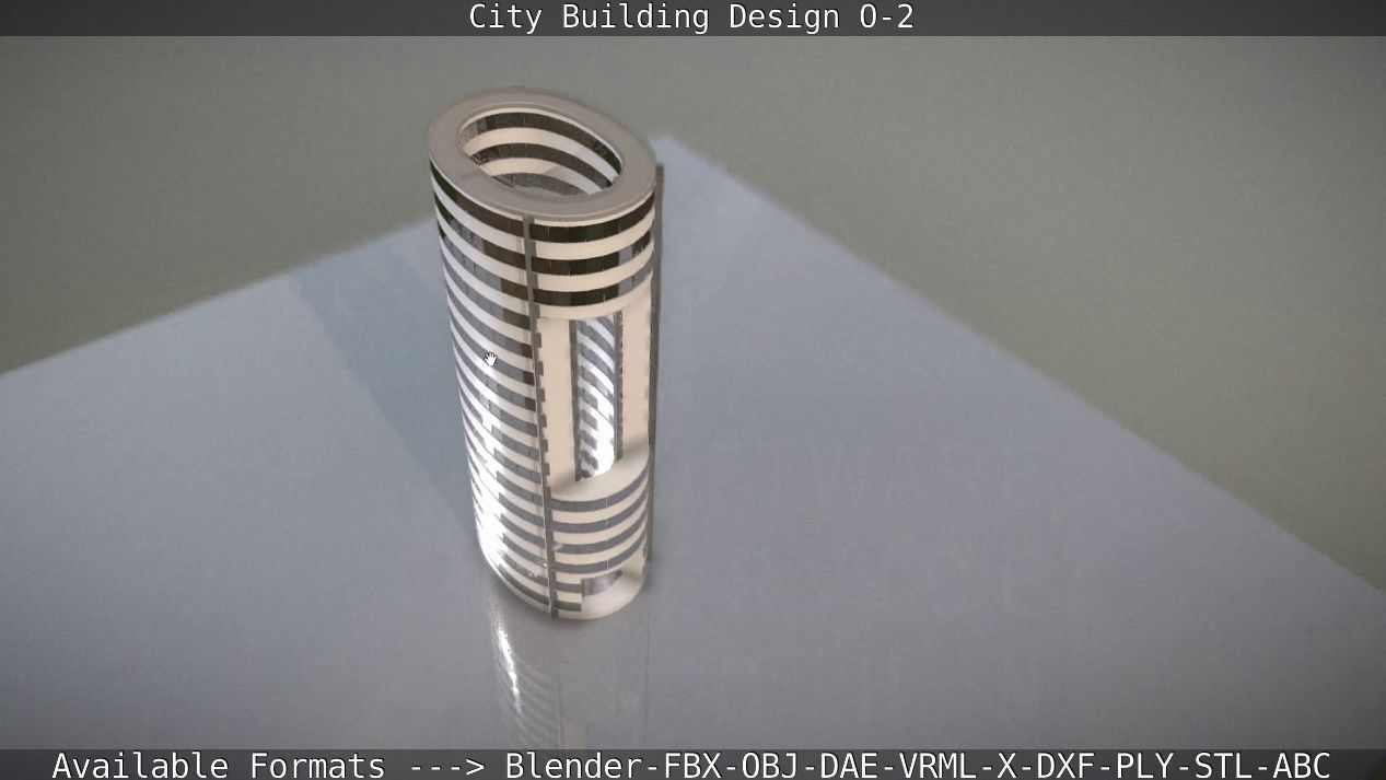 City Building Design O-2 Low-poly 3D model_30