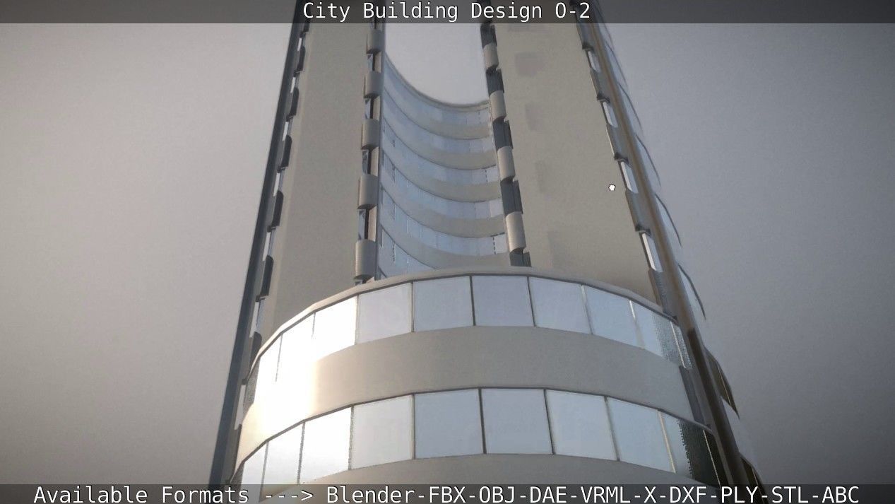 City Building Design O-2 Low-poly 3D model_42