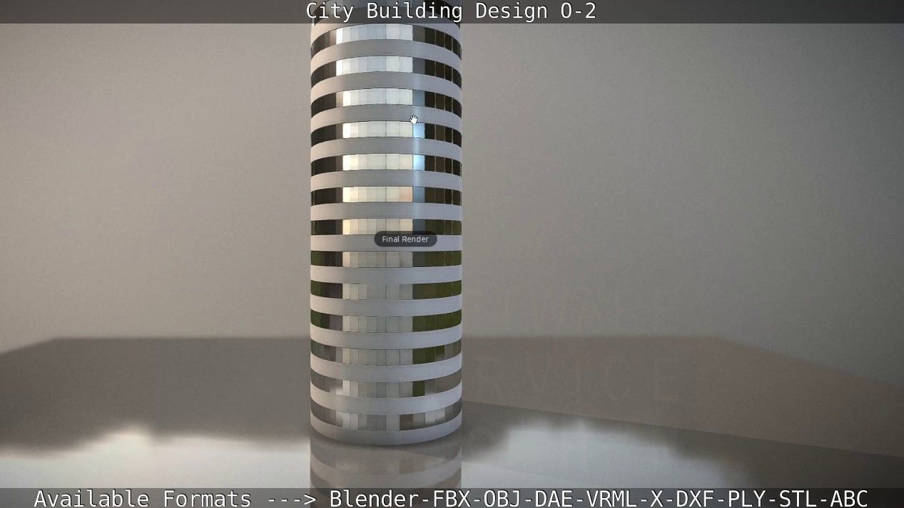 City Building Design O-2 Low-poly 3D model_103