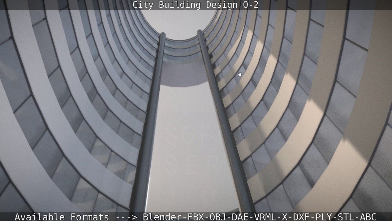 City Building Design O-2 Low-poly 3D model_64