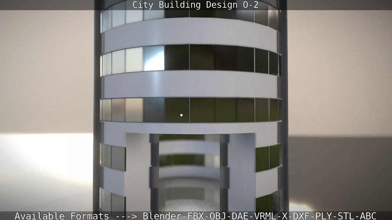 City Building Design O-2 Low-poly 3D model_37