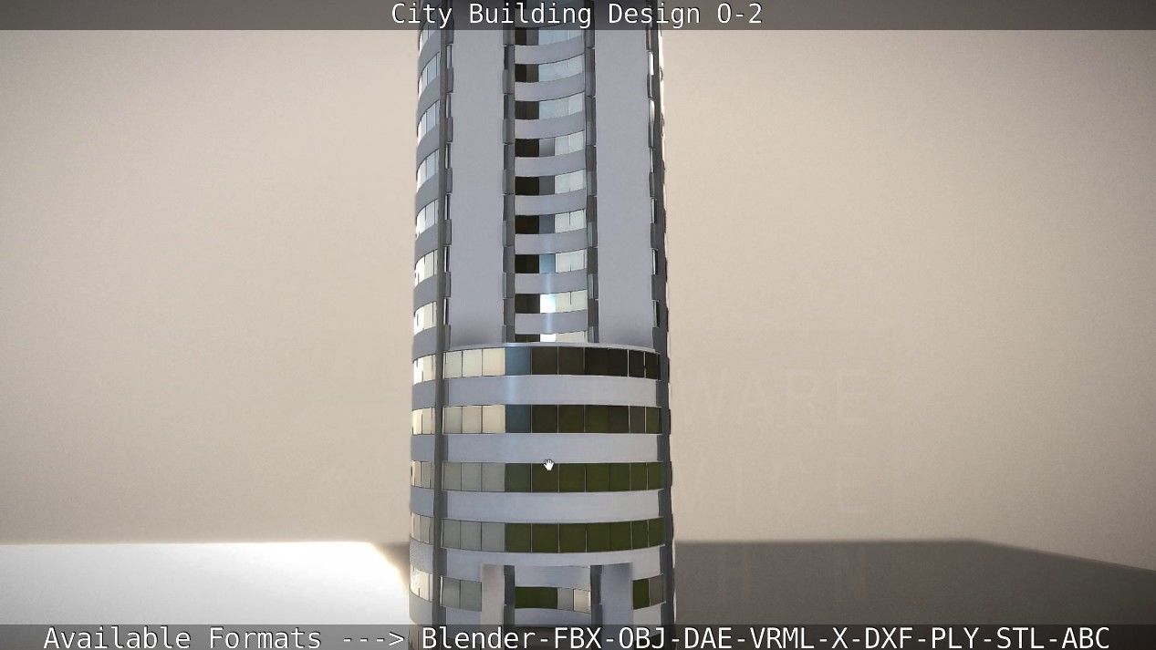 City Building Design O-2 Low-poly 3D model_35