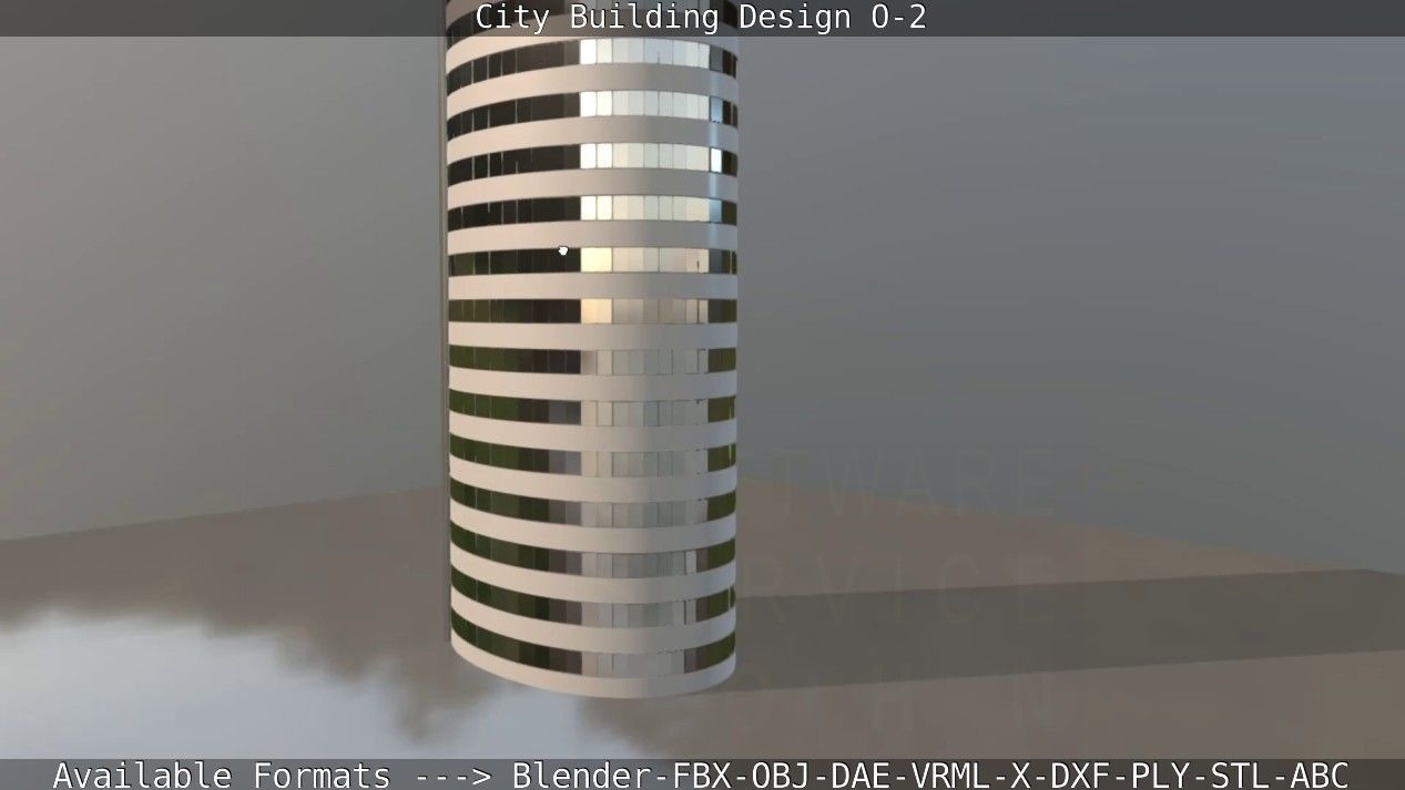 City Building Design O-2 Low-poly 3D model_102