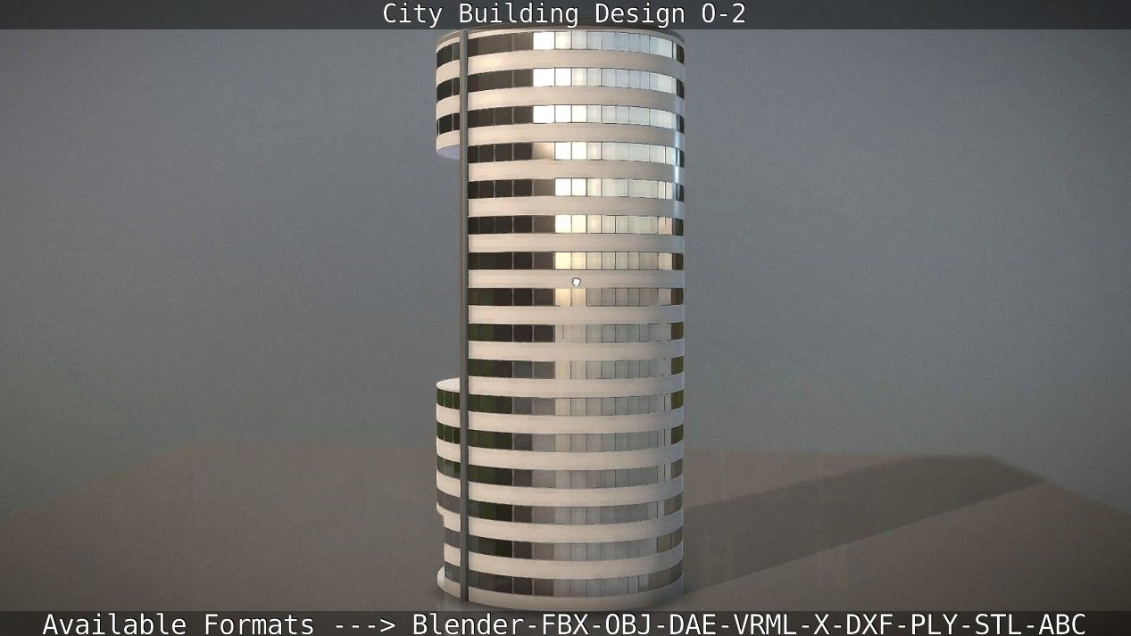 City Building Design O-2 Low-poly 3D model_14