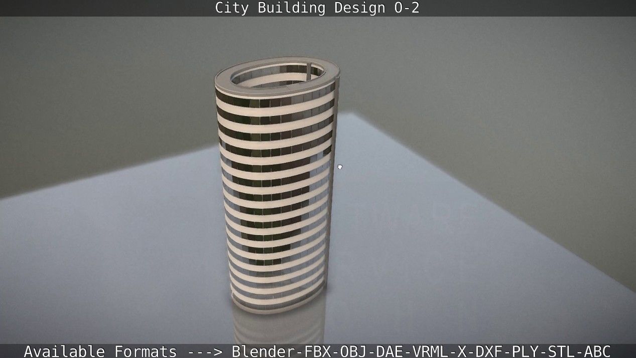 City Building Design O-2 Low-poly 3D model_28