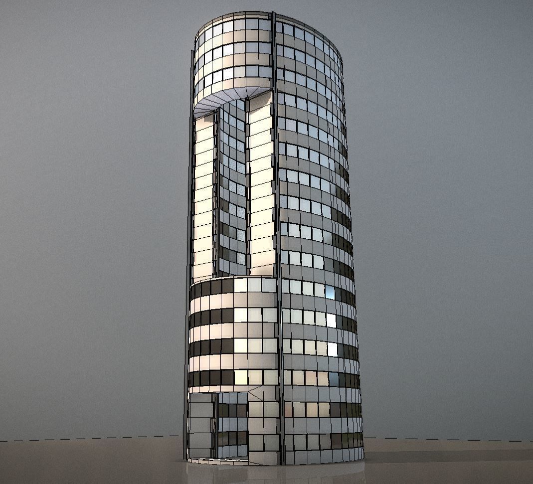 City Building Design O-2 Low-poly 3D model_8