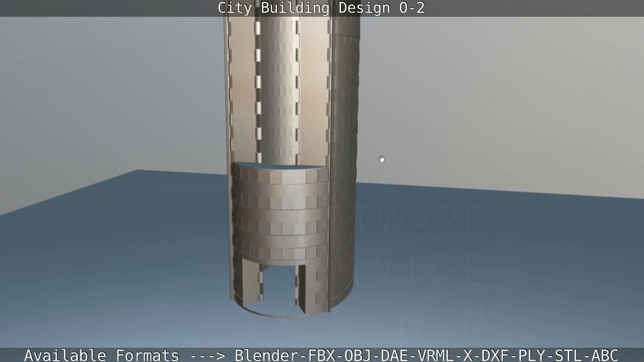 City Building Design O-2 Low-poly 3D model_89