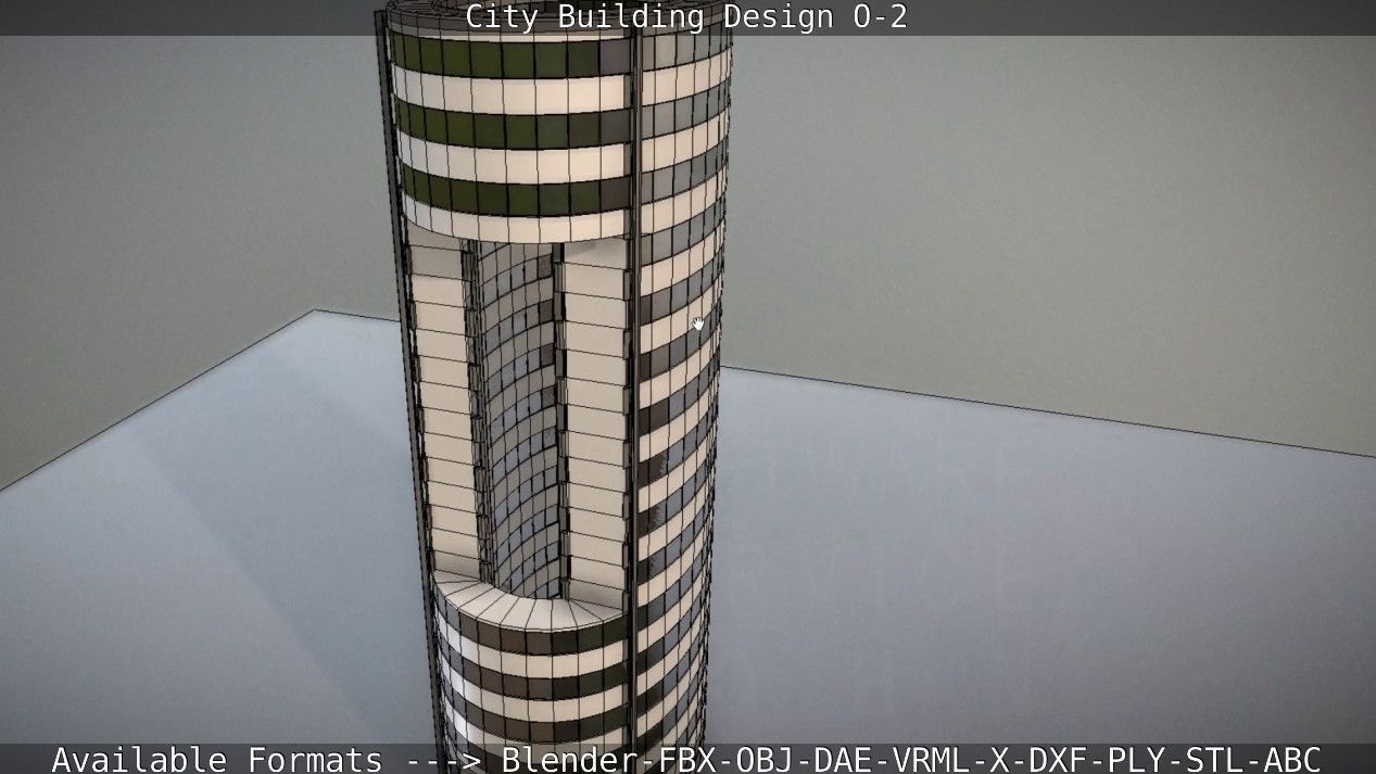 City Building Design O-2 Low-poly 3D model_74