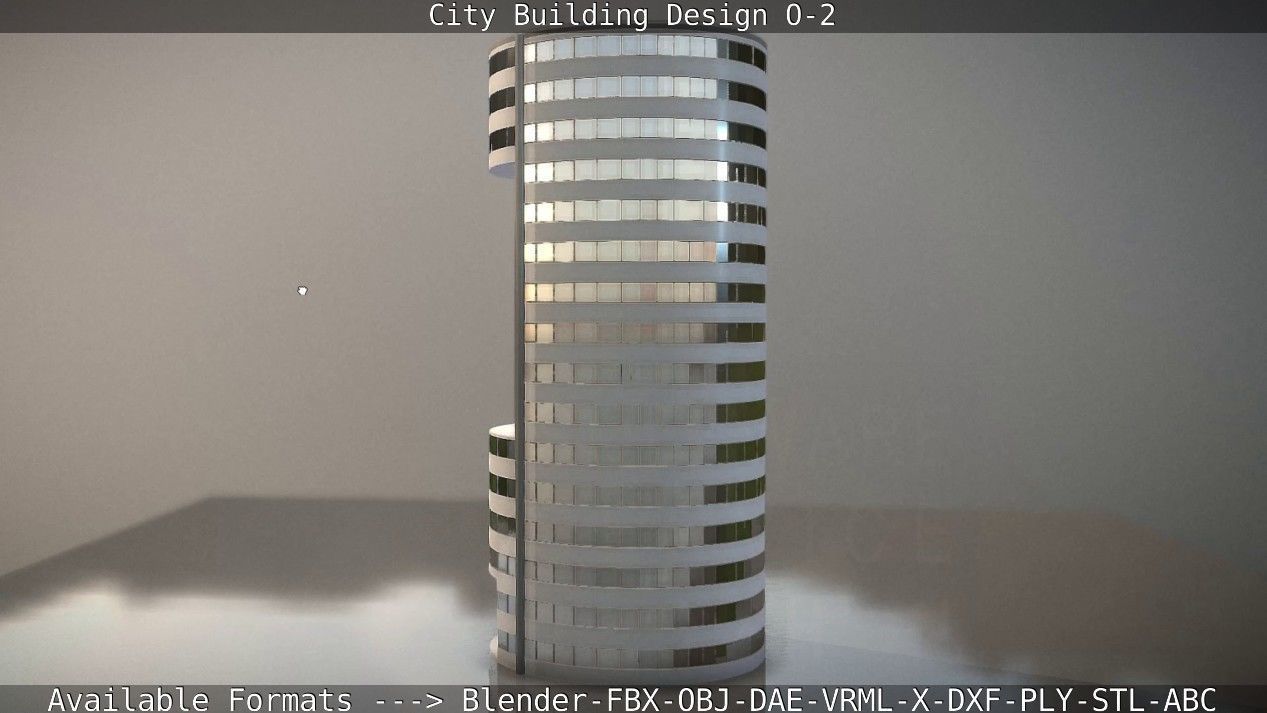 City Building Design O-2 Low-poly 3D model_18