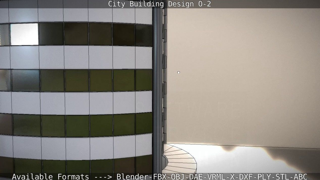 City Building Design O-2 Low-poly 3D model_67